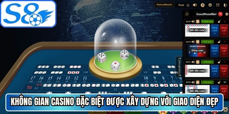 Không gian casino đặc biệt được xây dựng với giao diện đẹp