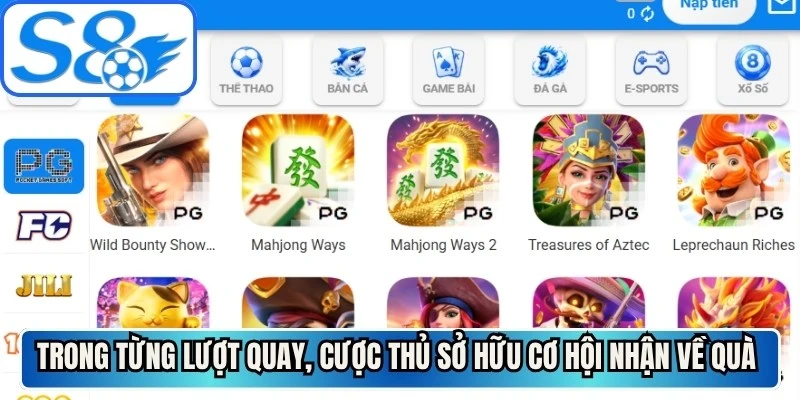 Trong từng lượt quay, cược thủ sở hữu cơ hội nhận về quà lớn