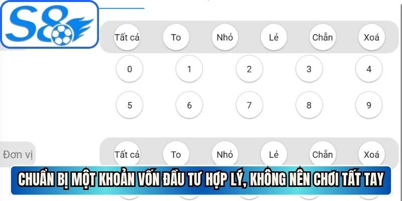 Chuẩn bị một khoản vốn đầu tư hợp lý, không nên chơi số tất tay